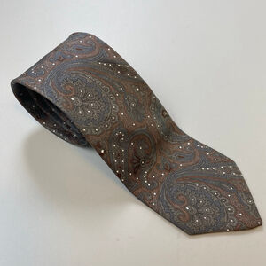 John Comfort O'Connors Silk Tie Paisley Brown Blue Purple England Made Old Money